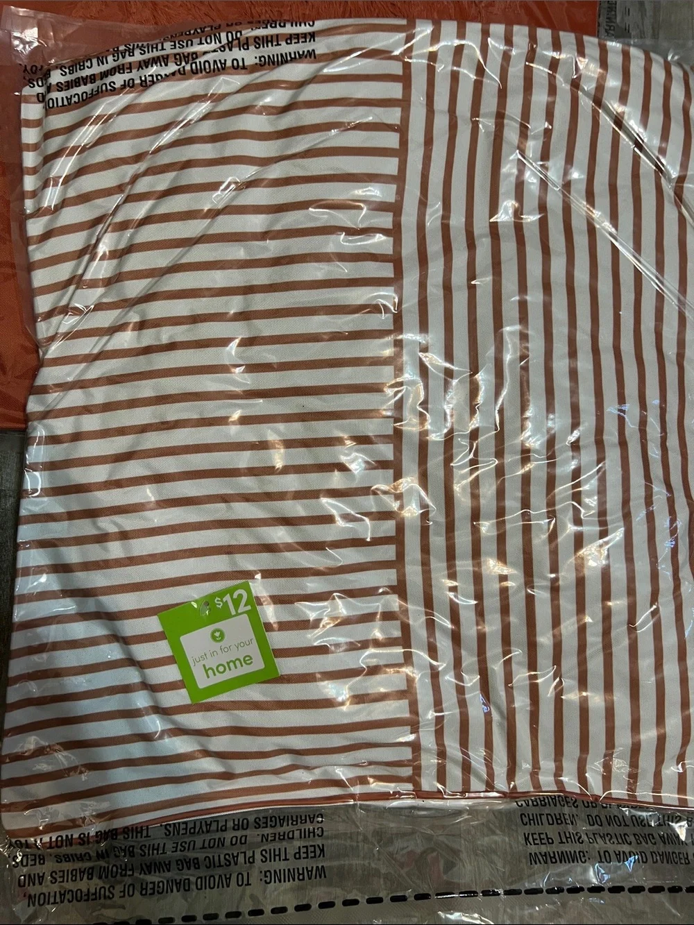 Bundle of 3 Cozy Rust and Tan Stripe Accent Pillow Duo